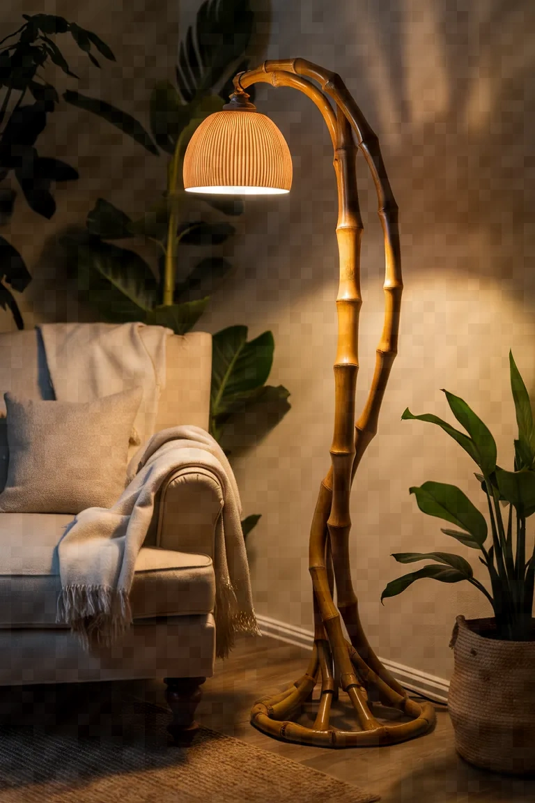 10. Bamboo Floor Lamp