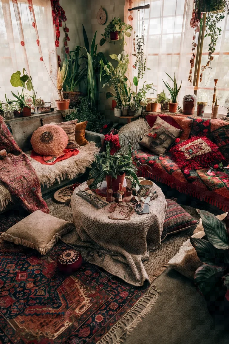 10. Cozy Bohemian Living Room