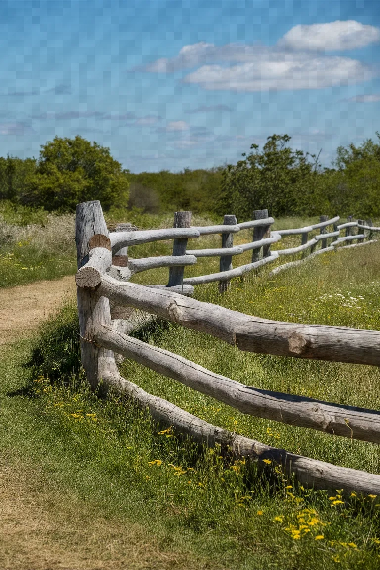 11. Rustic Log Fence