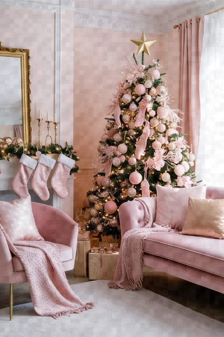 12. Blush Pink and Gold Living Room Lux