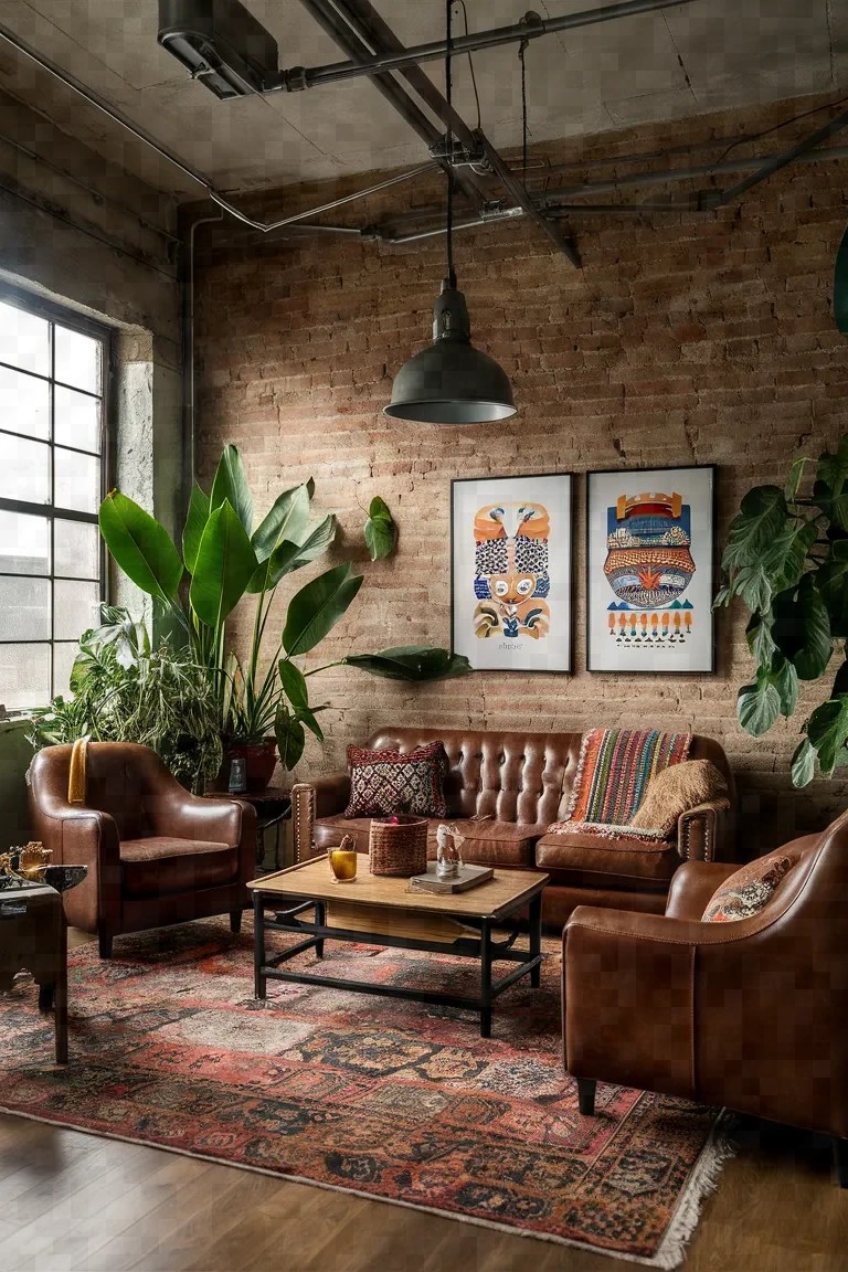 12. Industrial Bohemian Living Room