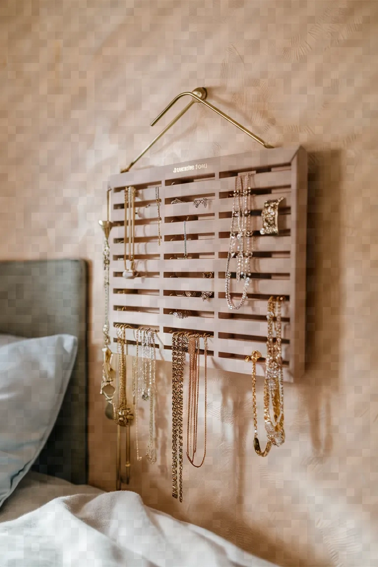 12. Jewelry Wall Organizer