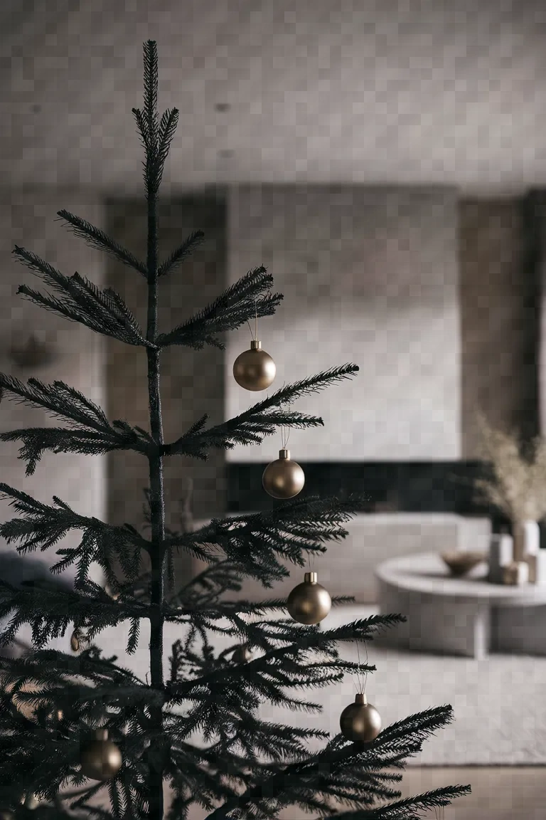 12. Minimalist Modern Black Christmas Tree