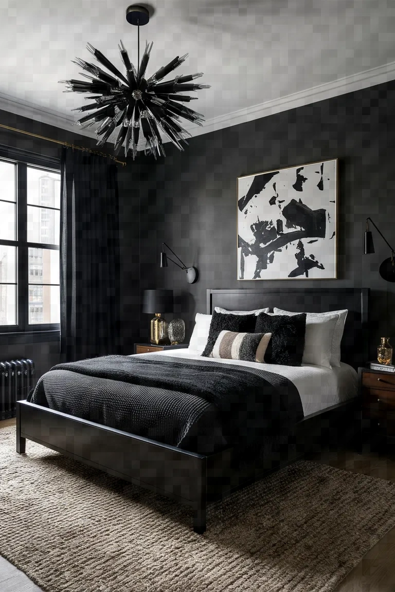 12. Urban Edge Best Black Bedroom Decor Ideas