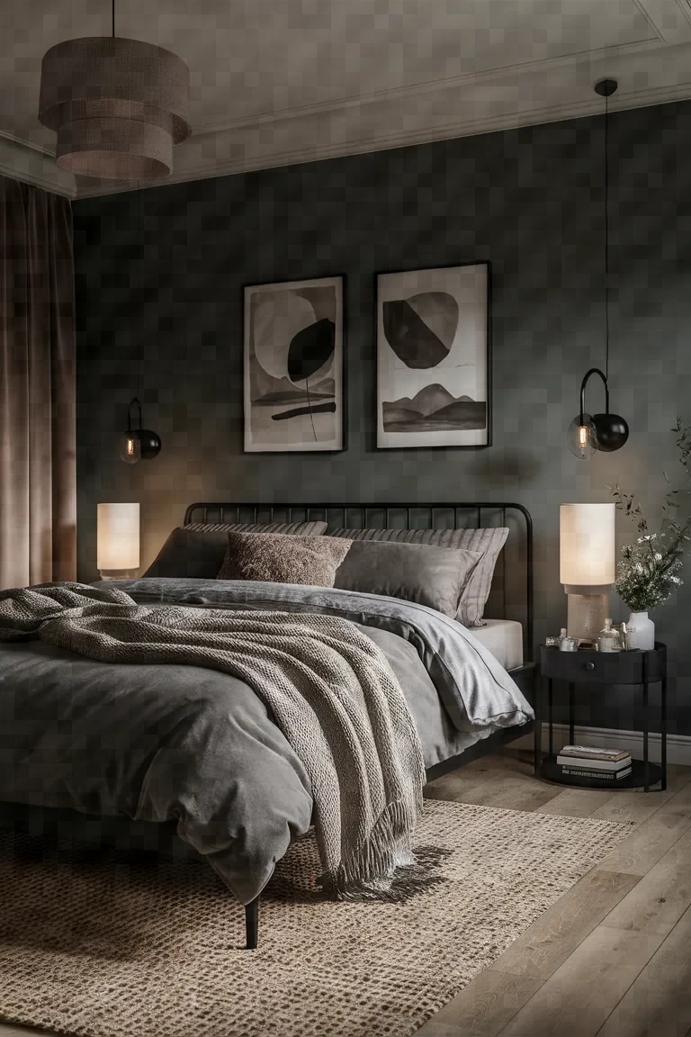 13. Dusky Slate Bedroom Design