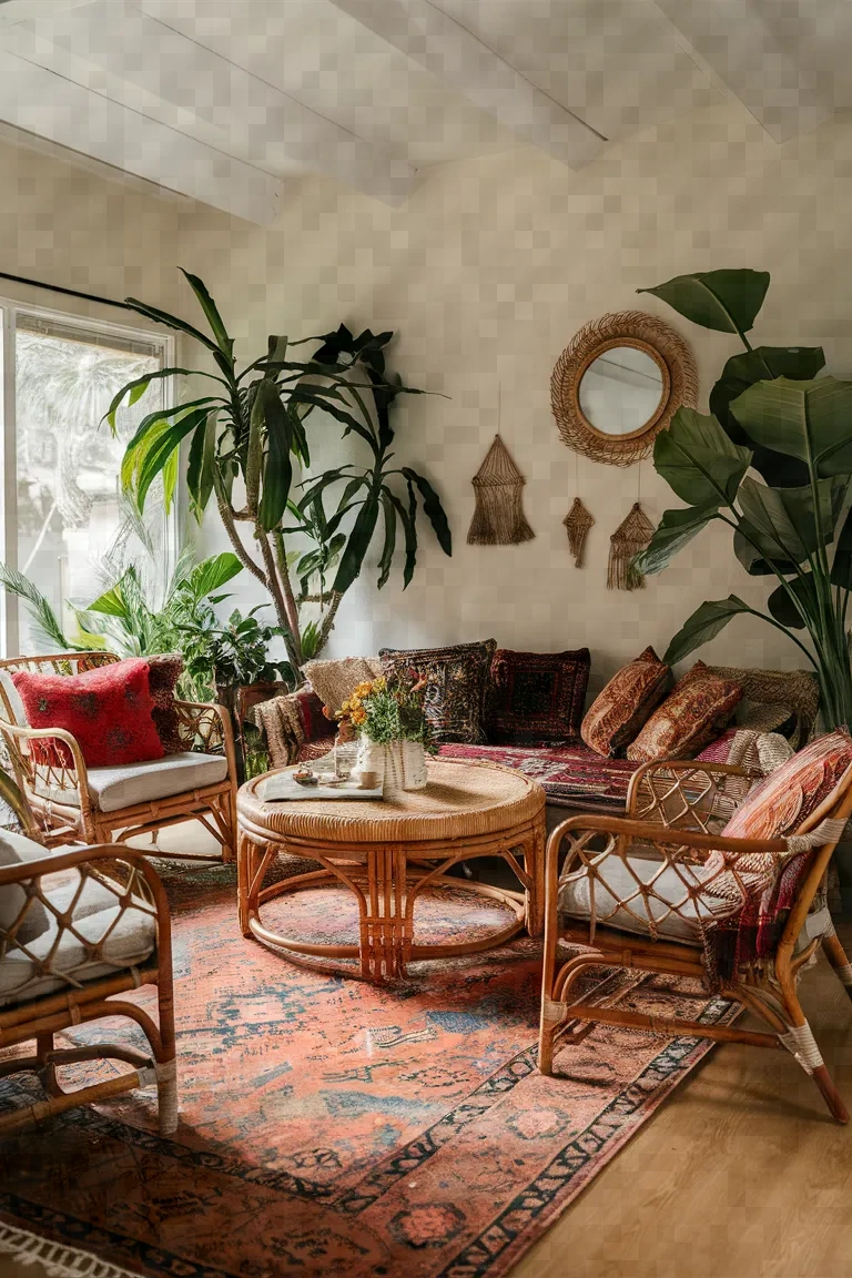 13. Elegant Bohemian Living Room