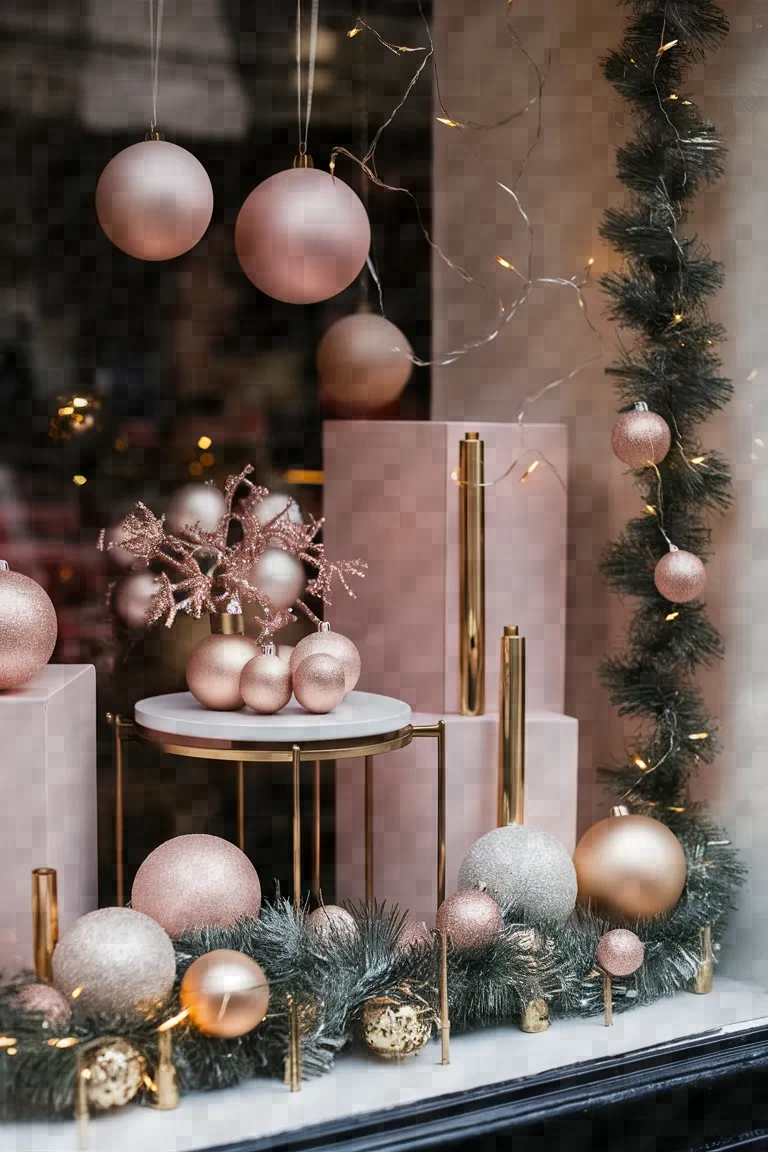 14. Blush Pink and Gold Window Display