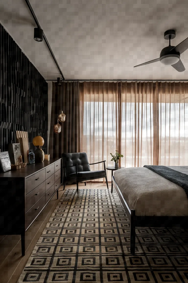 14. Mid-Century Modern Best Black Bedroom Decor Ideas