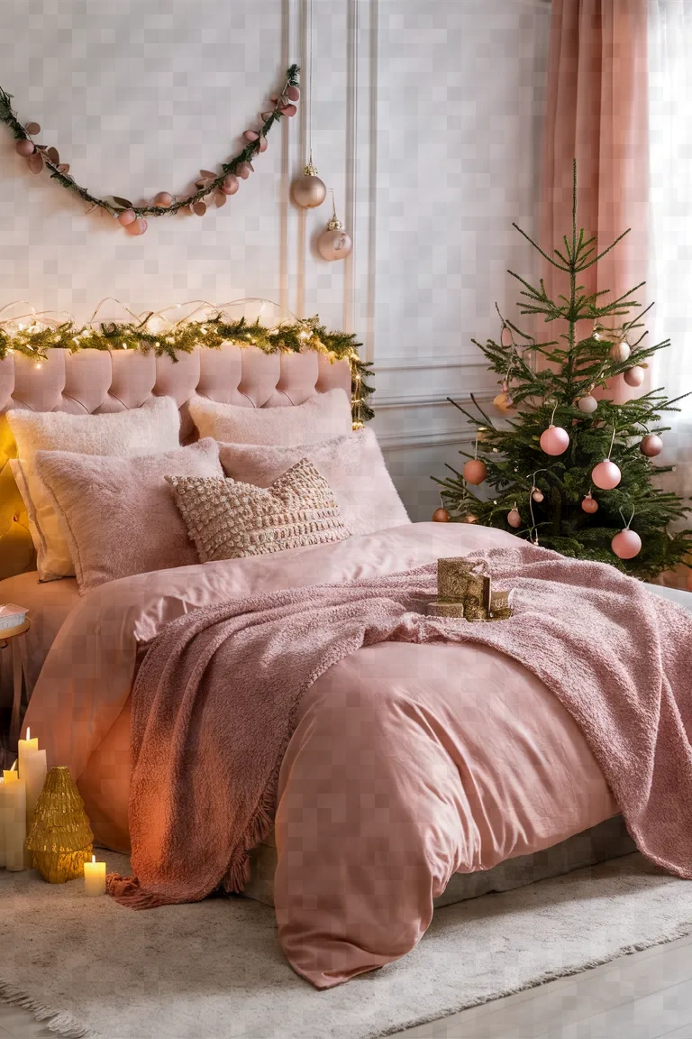 15. Blush Pink and Gold Bedroom Retreat