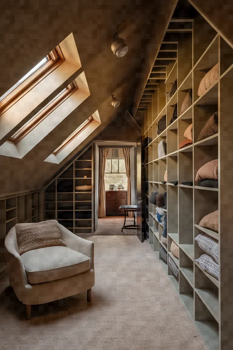 15. Sloped Ceiling Narrow Closets