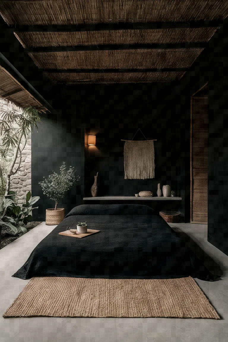 15. Zen Sanctuary Best Black Bedroom Decor Ideas