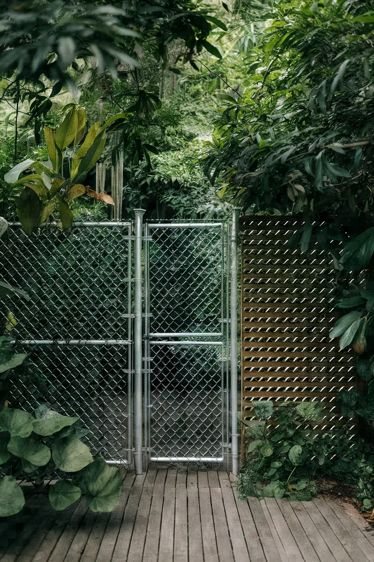 3. Chain Link Fence with Slats