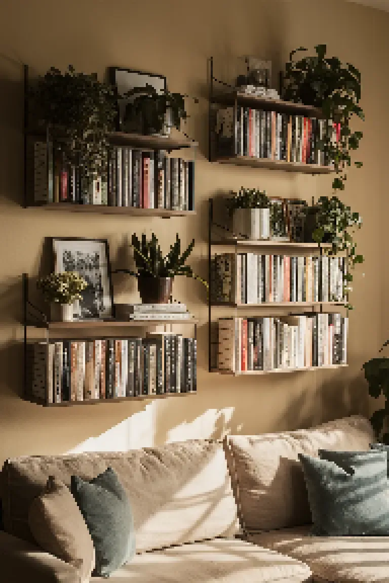 3. Wall-mounted Bookshelves