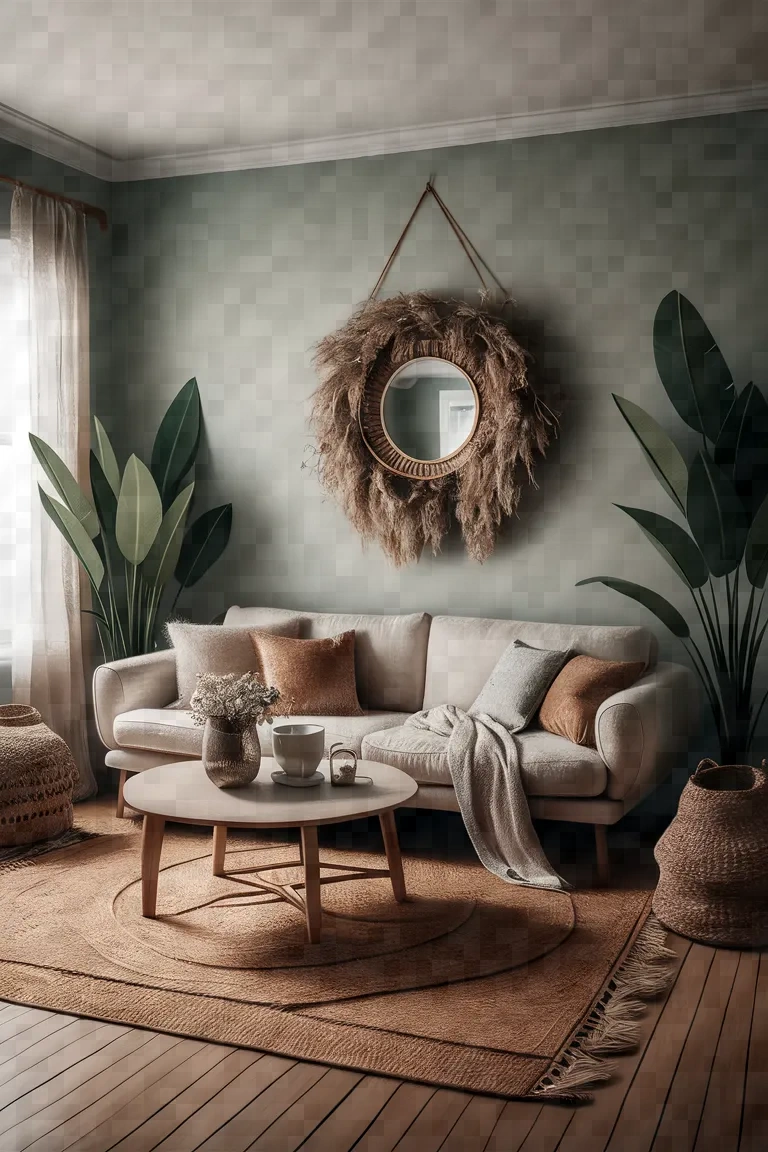 4. Minimalist Bohemian Living Room