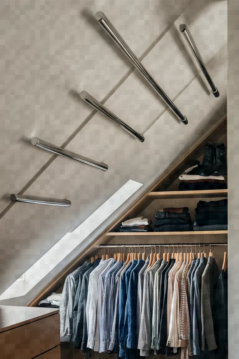 5. Sloped Ceiling Hanging Rods