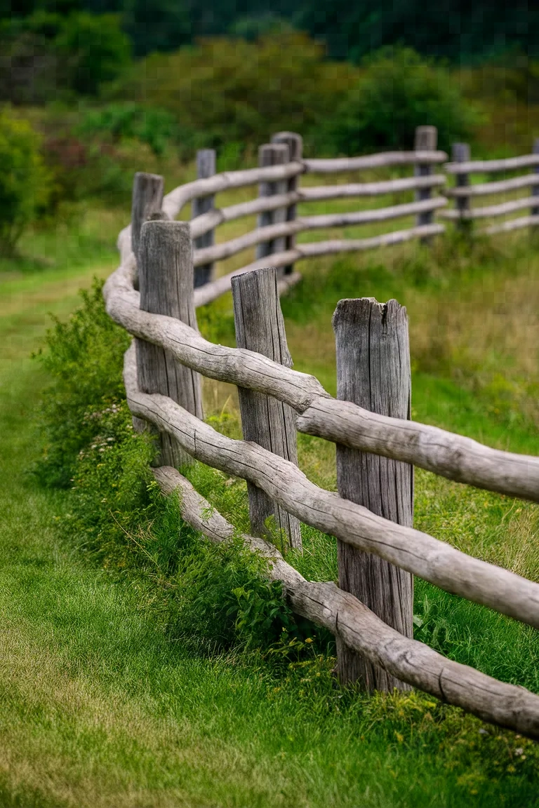 5. Split Rail Wood Fence