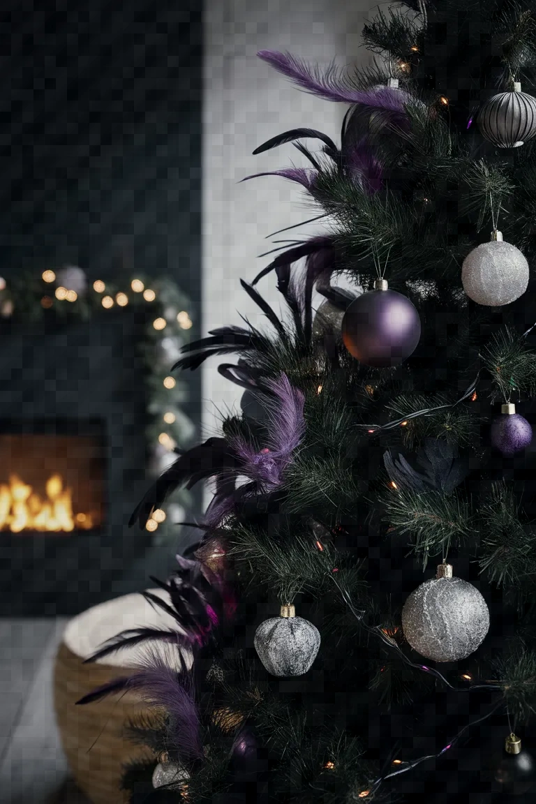 5. Spooky Chic Black Christmas Tree