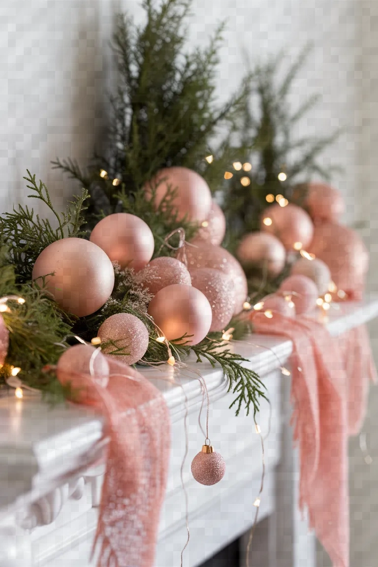 6. Blush Pink and Gold Mantelpiece Magic