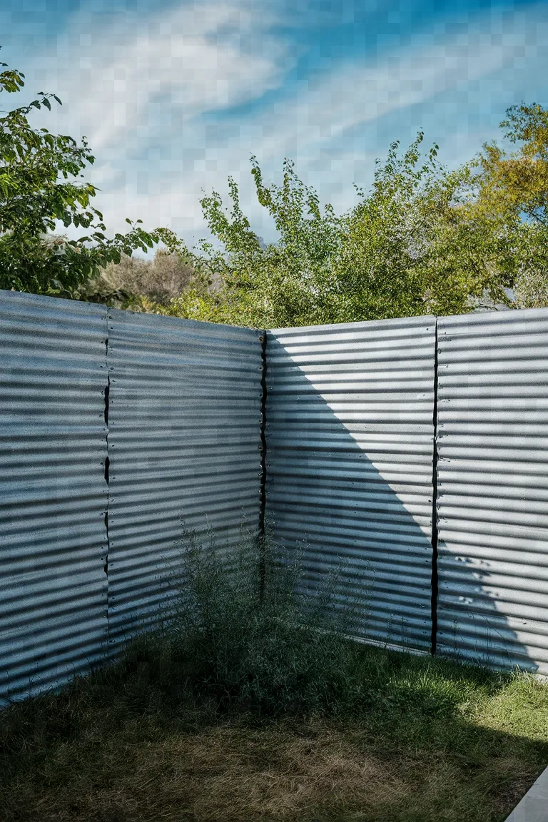 6. Corrugated Metal Fencing