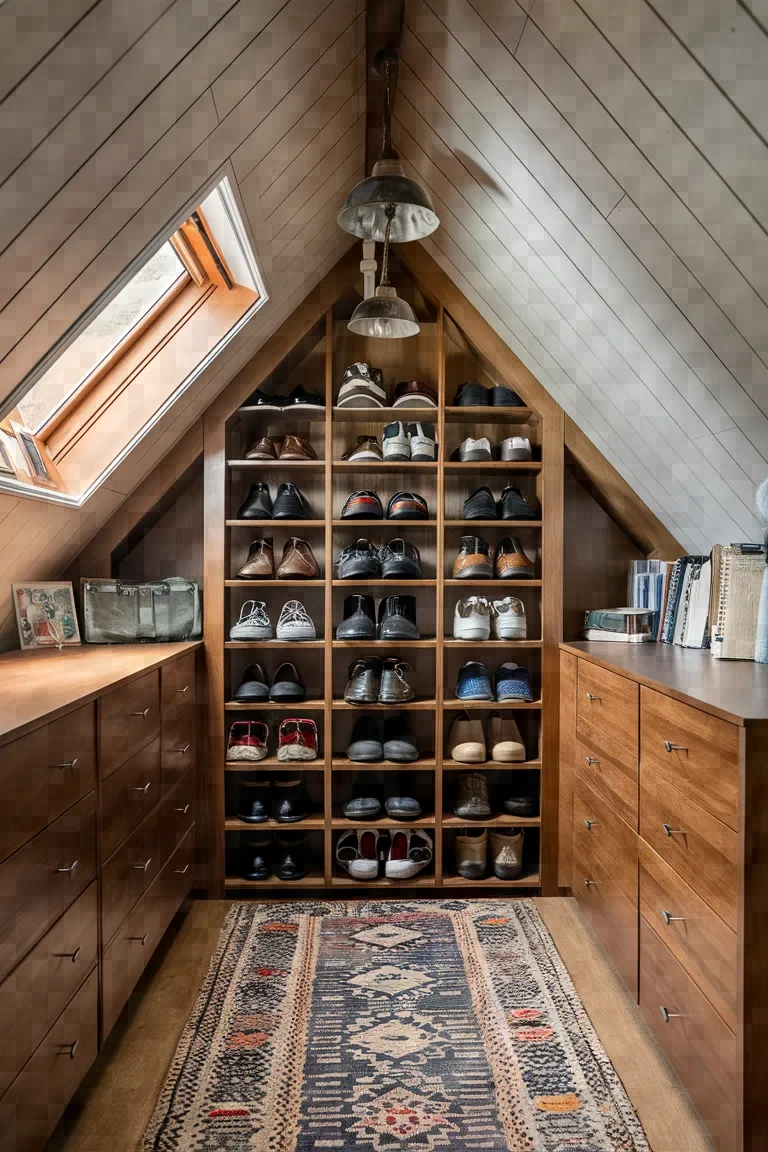 6. Sloped Ceiling Shoe Organizer