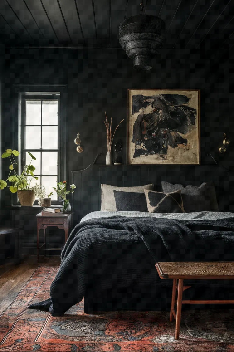 6. Vintage Vibes Best Black Bedroom Decor Ideas