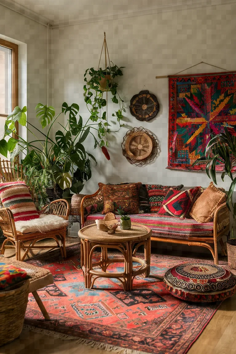 7. Artistic Bohemian Living Room