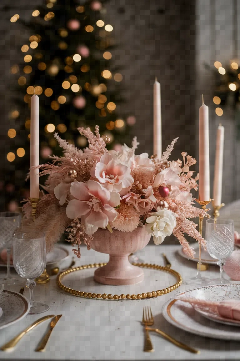 8. Blush Pink and Gold Centerpiece Charm