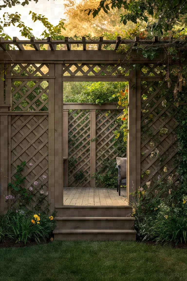 8. Lattice Trellis Privacy Fence