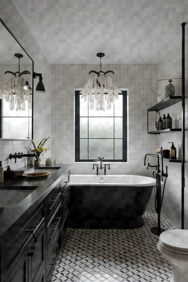 11. Glamourous Black Fixtures Bathroom Ideas