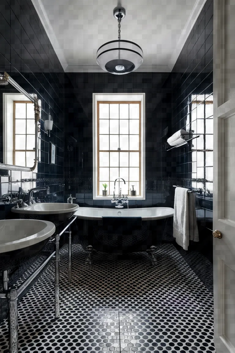 15. Timeless Black and Chrome Bathroom Ideas