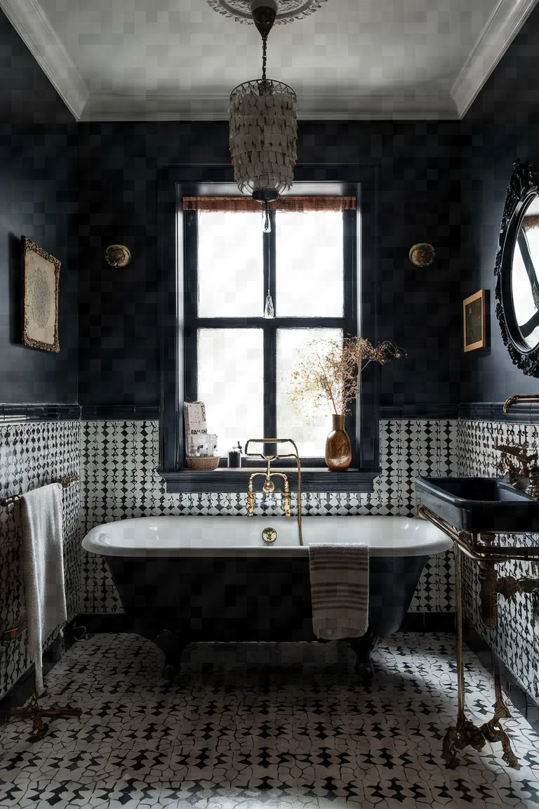 4. Vintage Black Bathroom Ideas