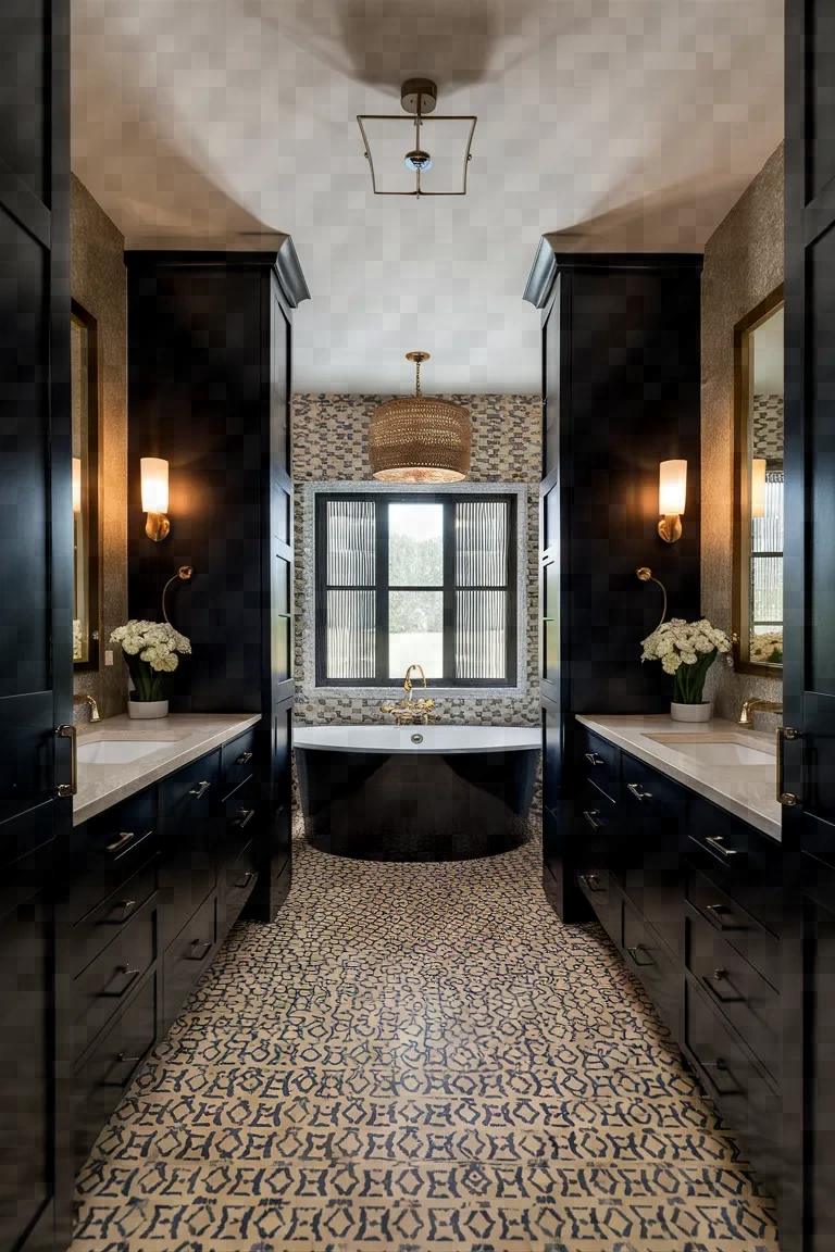 7. Elegant Black Vanity Bathroom Ideas