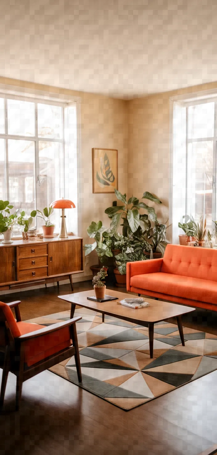 1. Mid-Century Modern Living Room