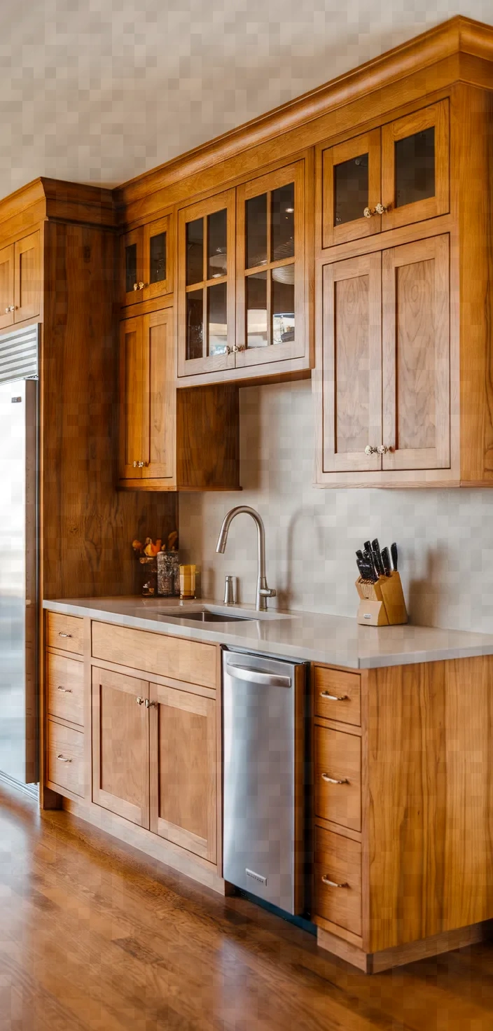 10. Craftsman Style Honey Oak Cabinets