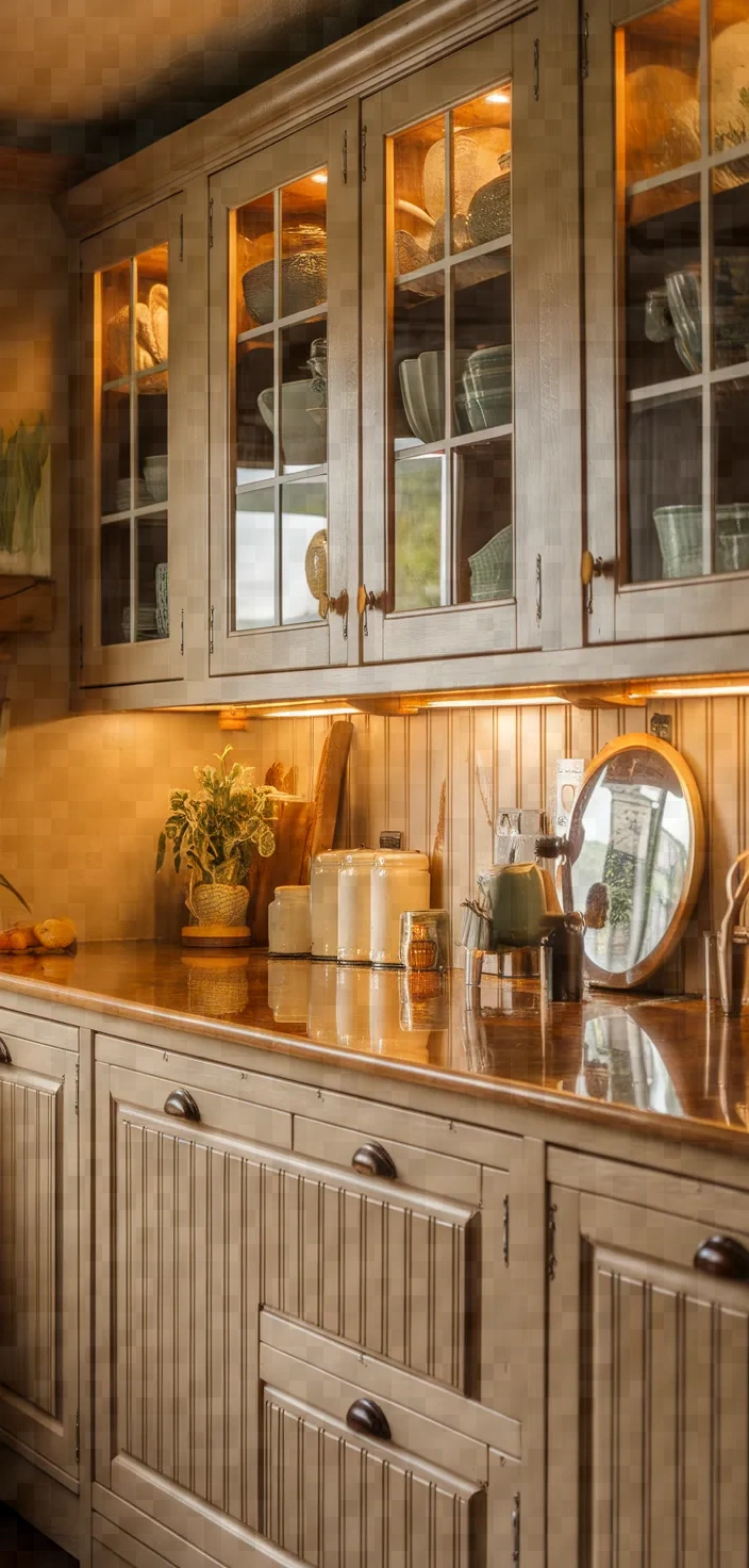 11. Beige Beadboard Cabinets