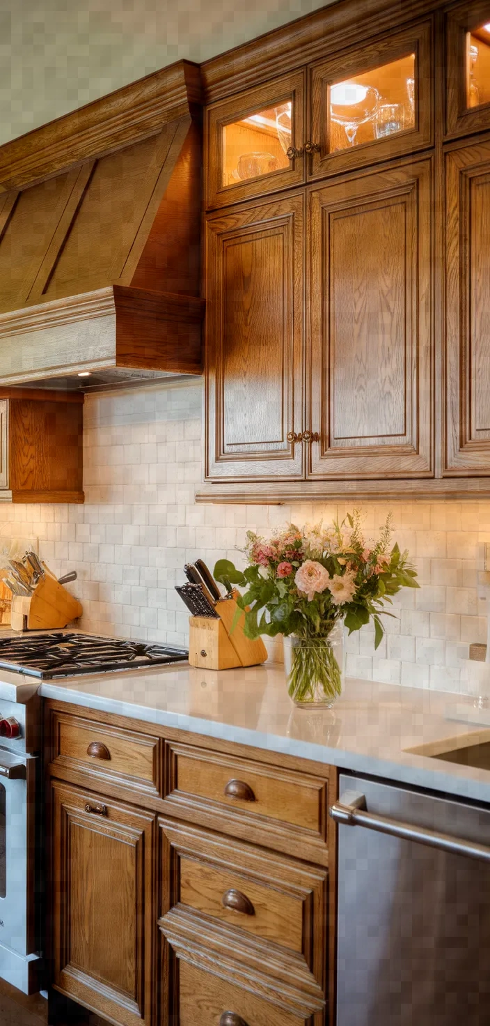 13. Classic Honey Oak Cabinets