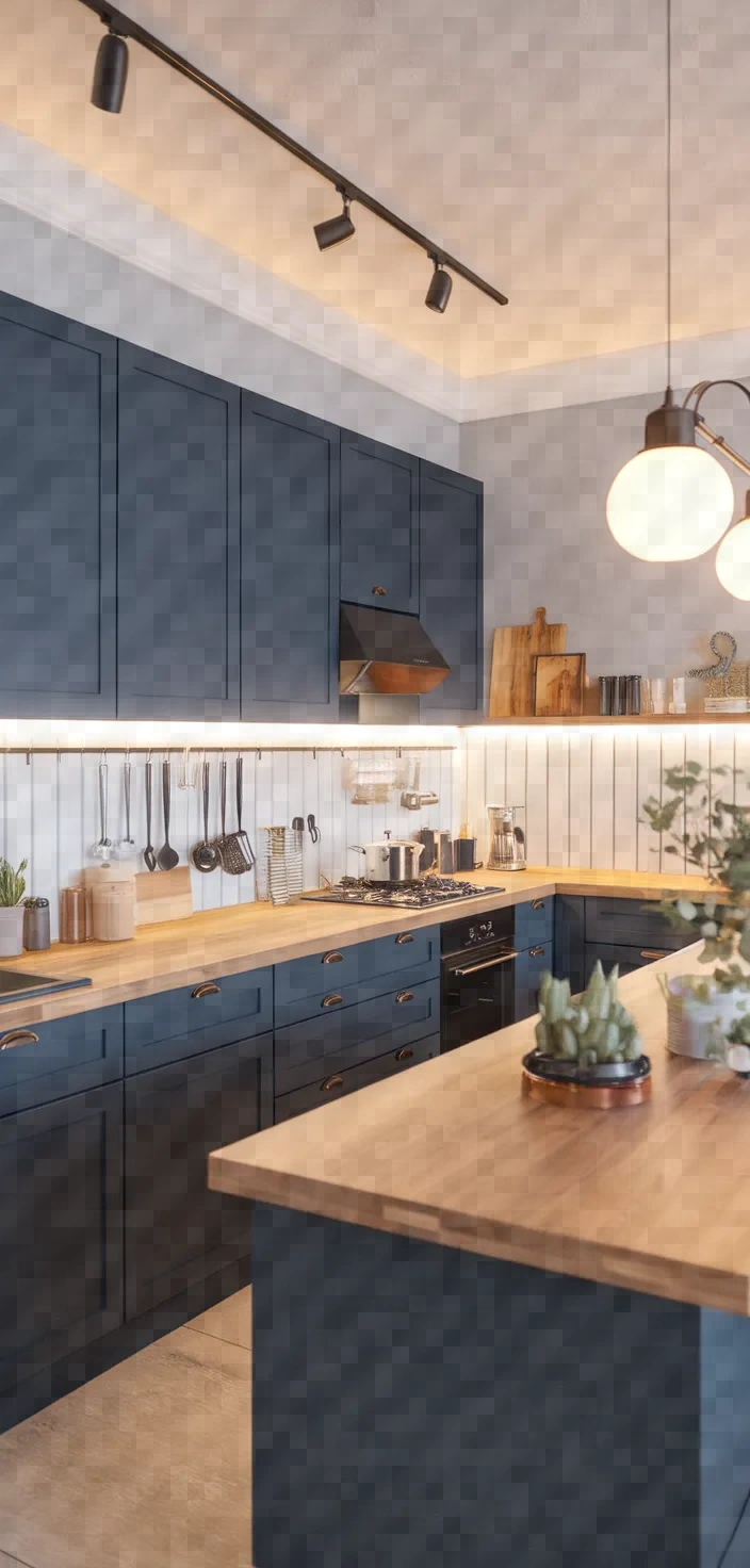 13. Navy Blue Scandinavian Cabinets