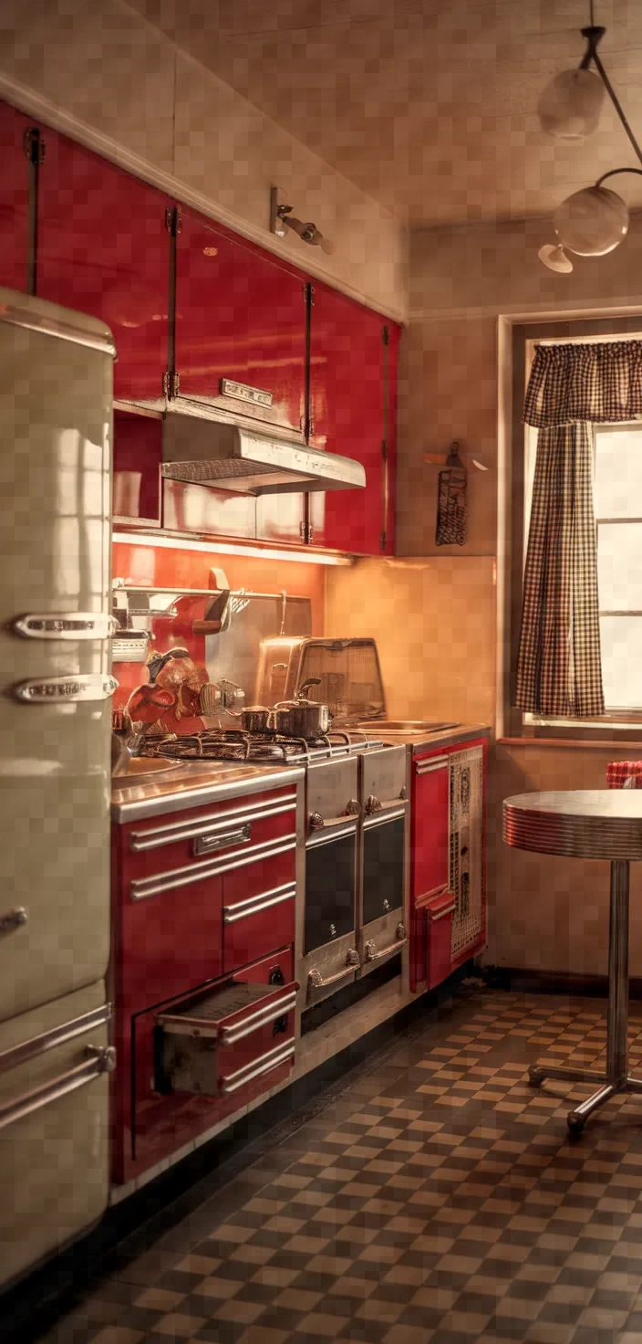 14. Classic Retro Red Kitchen