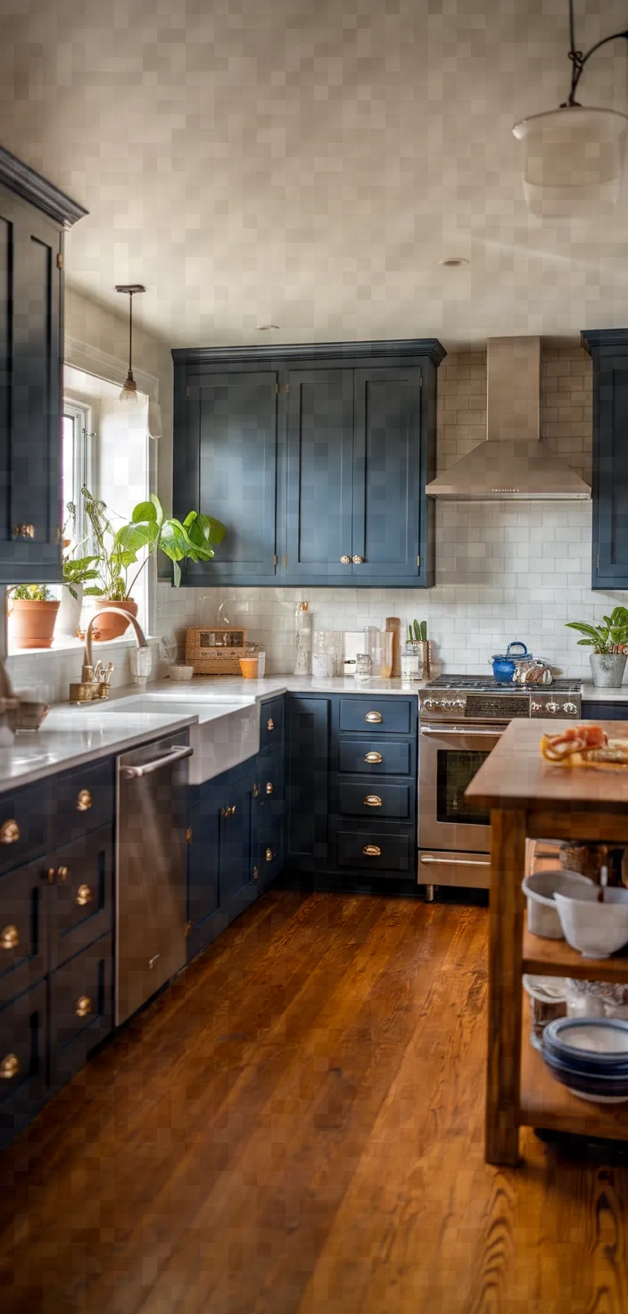 14. Traditional Navy Blue Cabinets