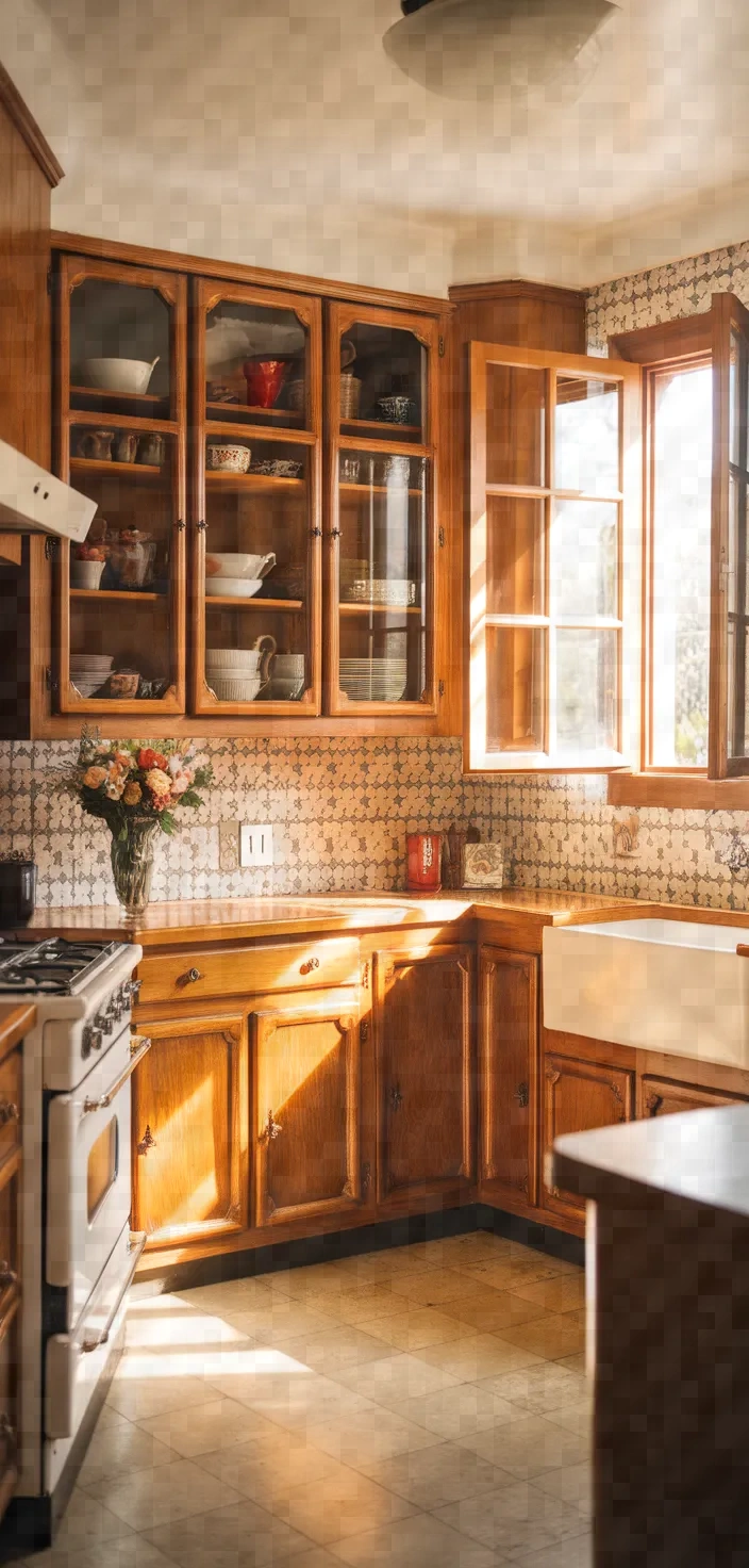 14. Vintage Honey Oak Cabinets