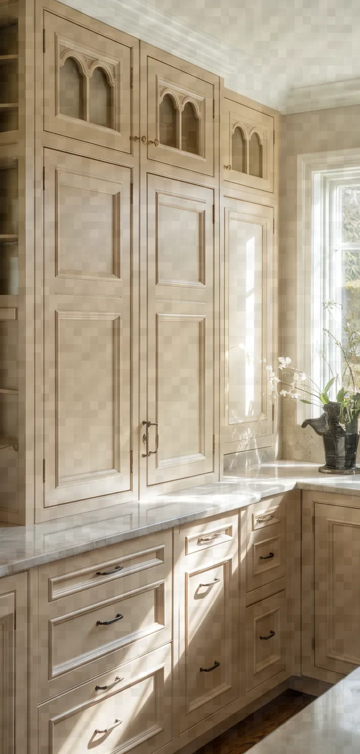 15. Beige Inset Cabinets