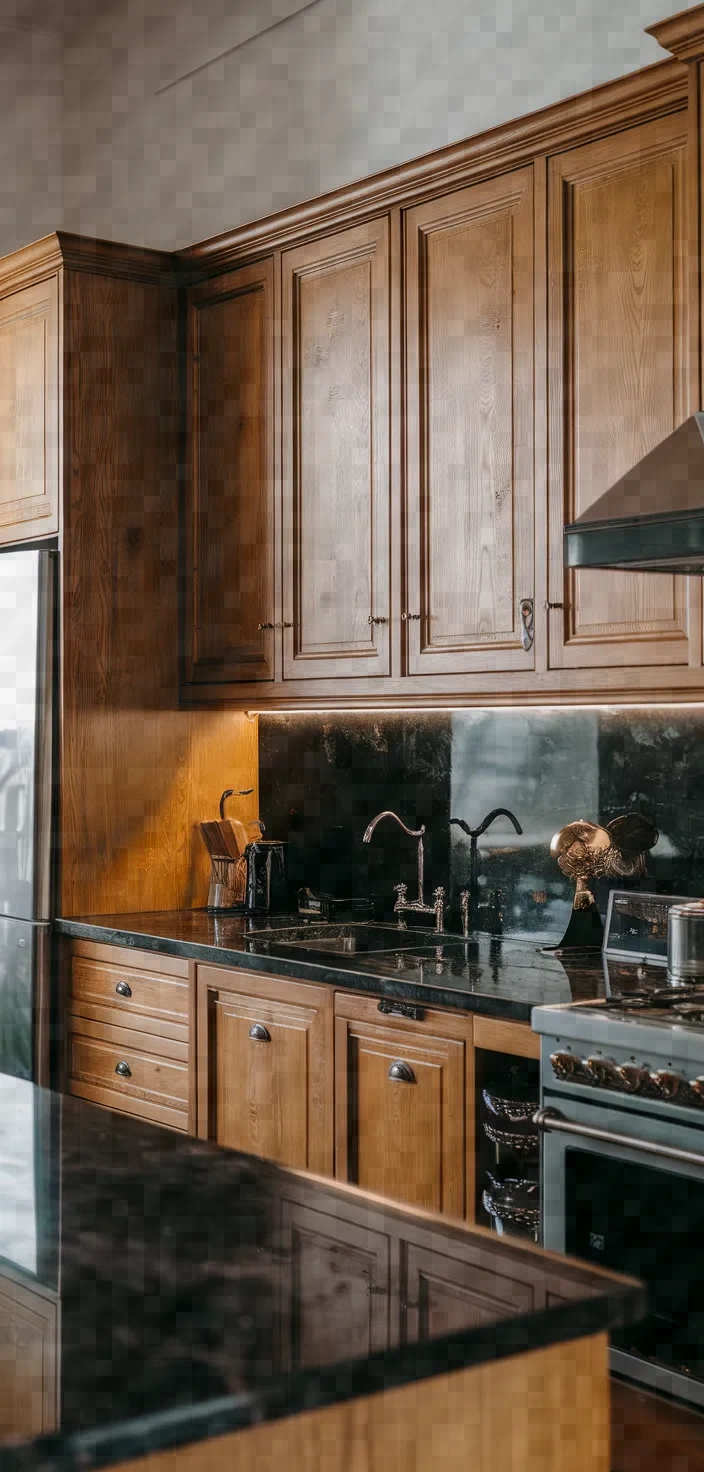 15. European Style Honey Oak Cabinets