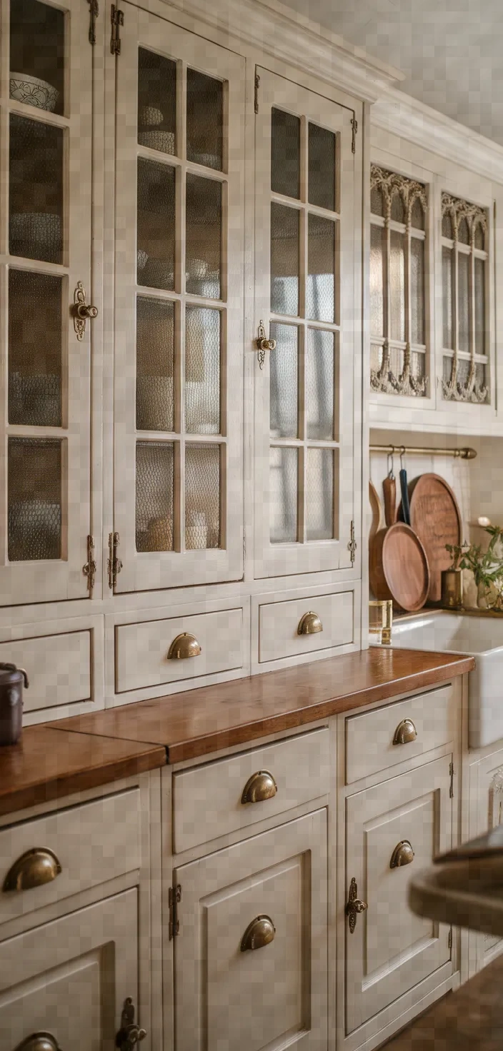 15. Vintage Antique White Cabinets