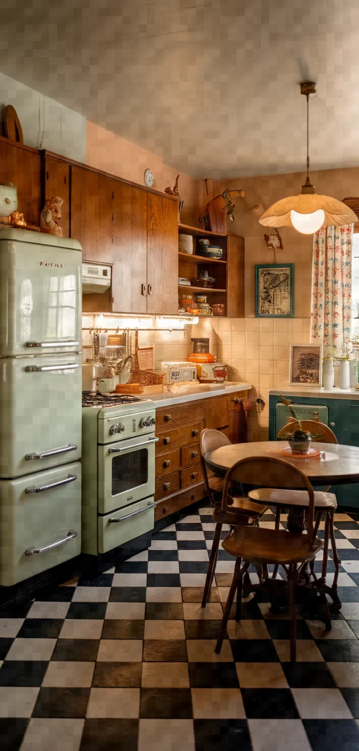 18. Checkerboard Retro Kitchen