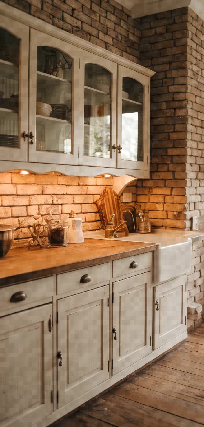 18. Rustic Antique White Cabinets