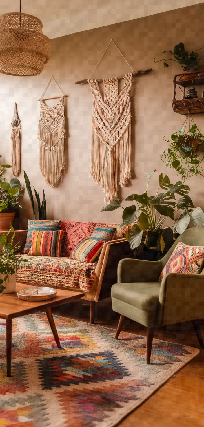 2. Bohemian Retro Living Room