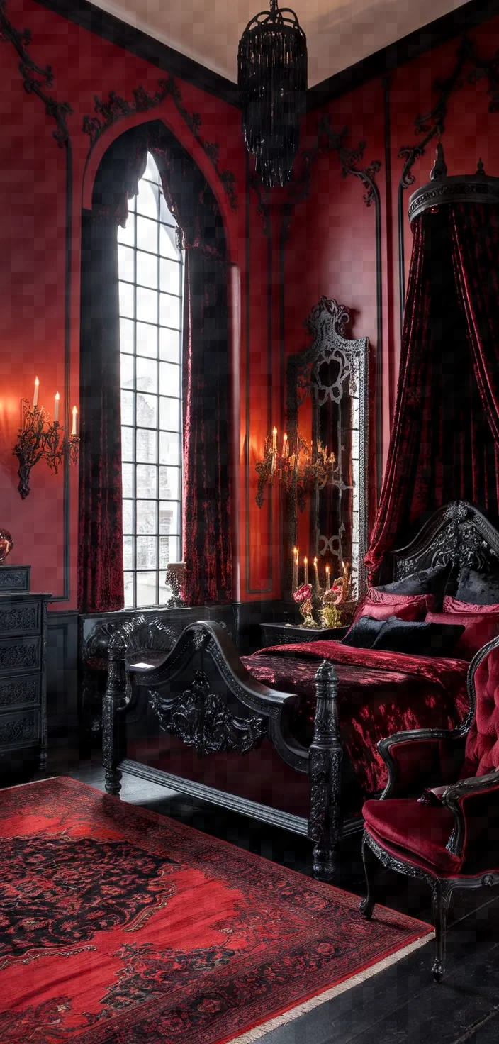 2. Gothic Chic Bedroom