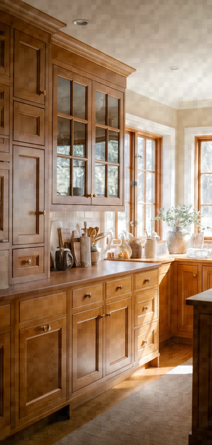 2. Raised Panel Honey Oak Cabinets