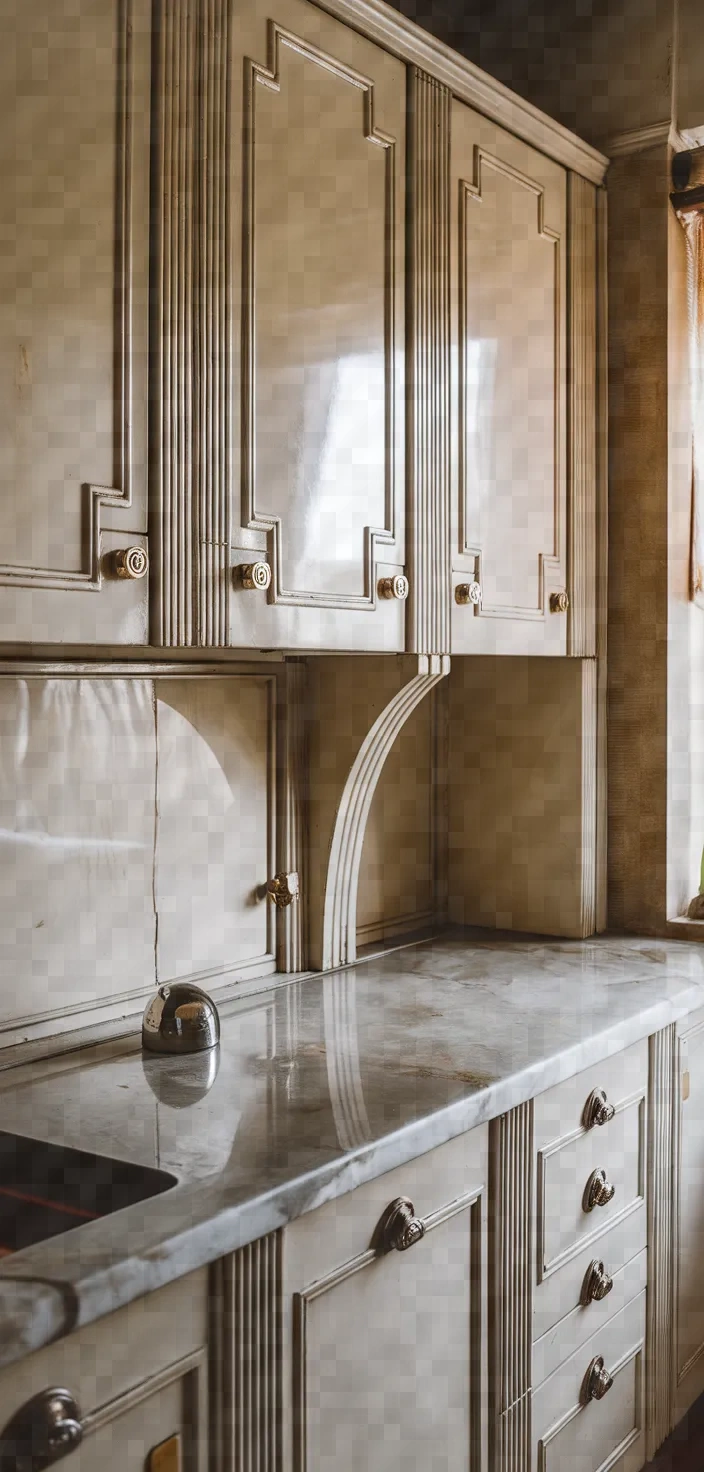 21. Art Deco Antique White Cabinets