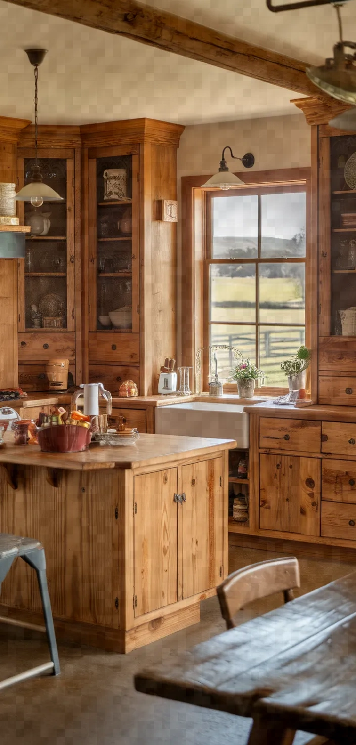 24. Farmhouse Honey Oak Cabinets